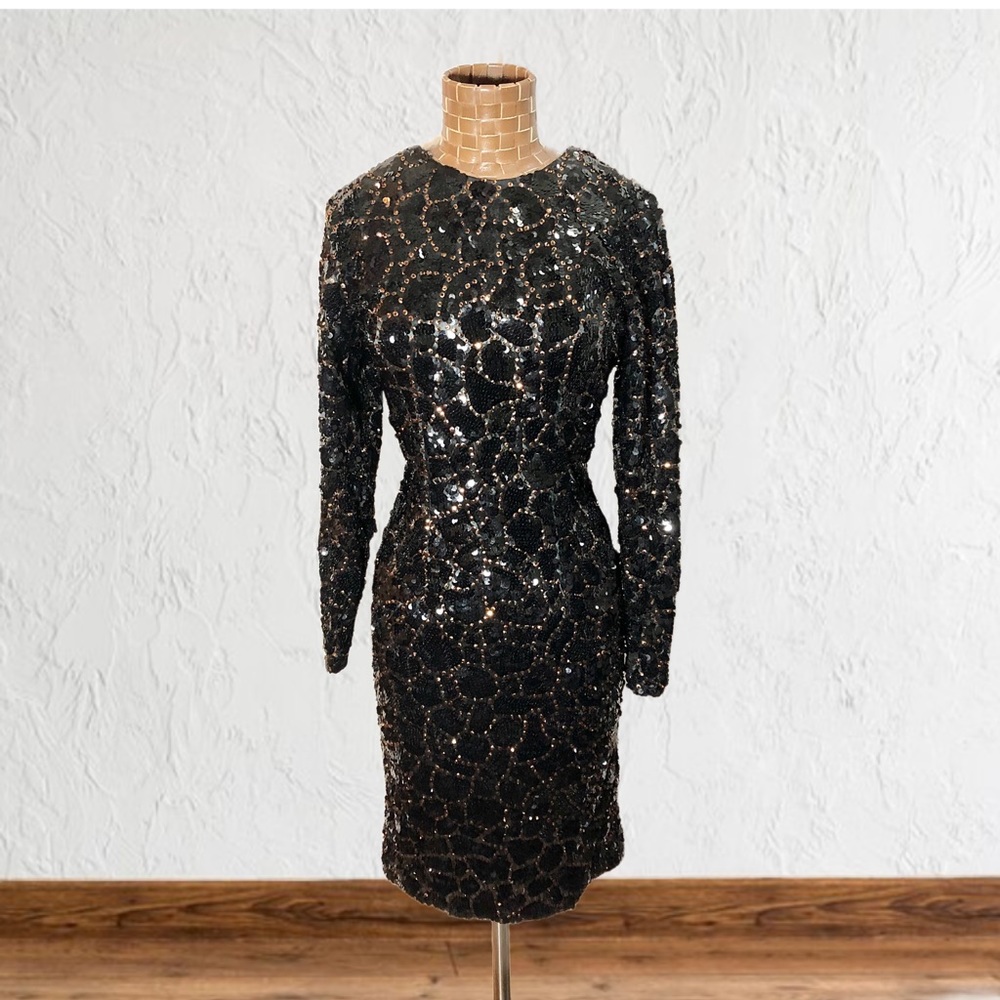 Vintage 80’s Long Sleeve Sequin Dress